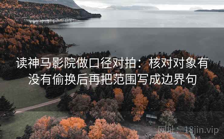 读神马影院做口径对拍：核对对象有没有偷换后再把范围写成边界句