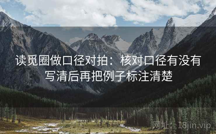 读觅圈做口径对拍:核对口径有没有写清后再把例子标注清楚 读觅圈做口径对拍:核对口径有没有写清后再把例子标注清楚